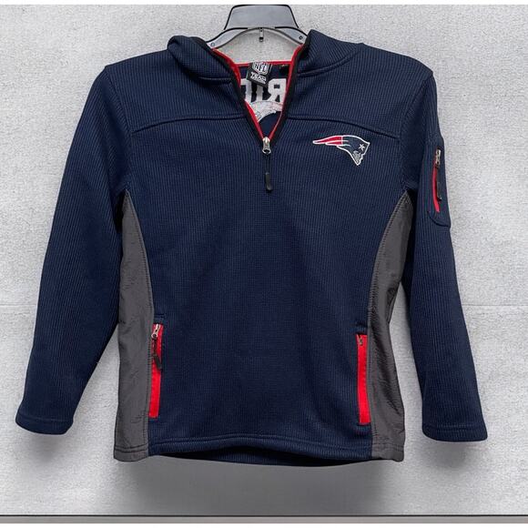 Patriots Woman's Pullover Jacket Hoodie NFL Team Apparel Blue New England Sz L - Picture 1 of 5